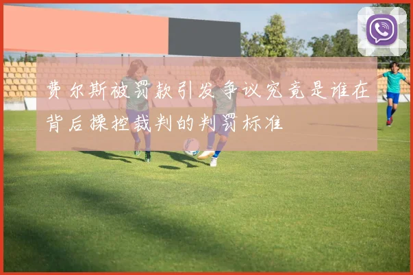 费尔斯被罚款引发争议究竟是谁在背后操控裁判的判罚标准